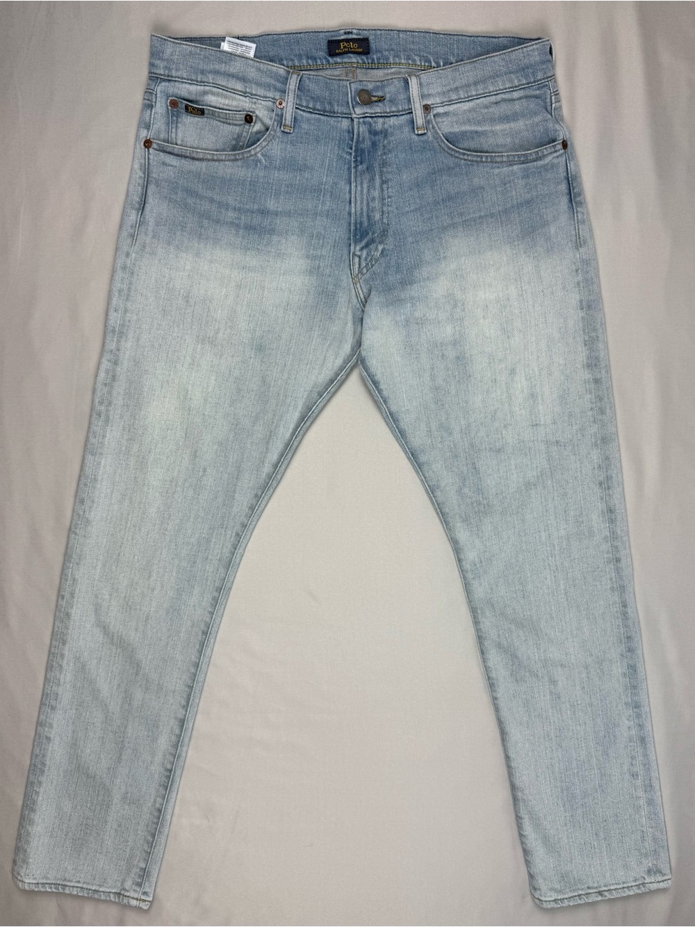Polo Ralph Lauren Mens Hampton Slim Jeans 32 x 30 Light Washed Denim B9